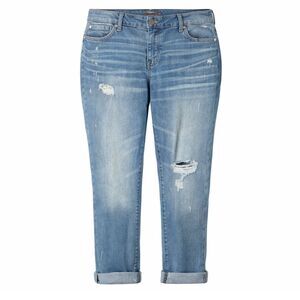 TORRID BOYFRIEND STRAIGHT VINTAGE STRETCH TAPERED CASUAL CLASSIC CUFFED JEAN